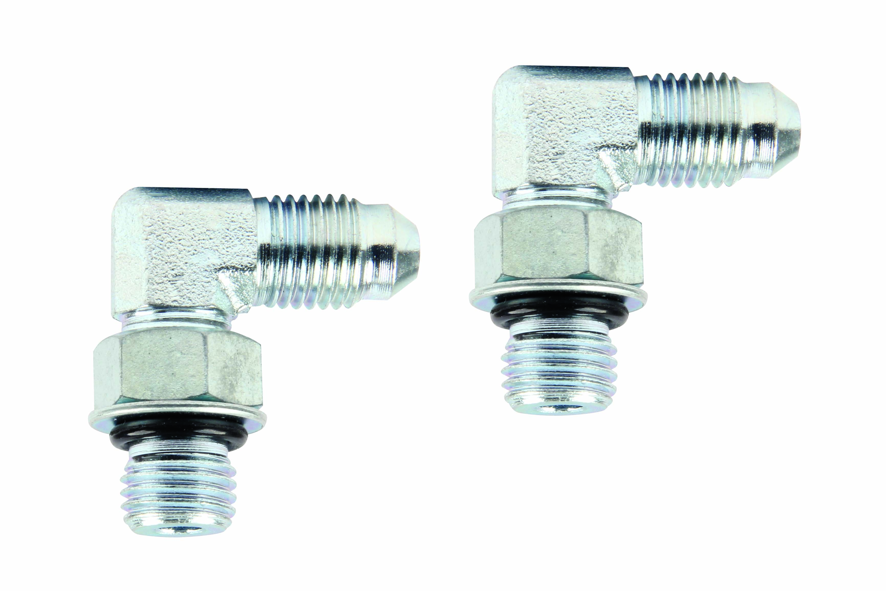 Allstar Performance ADAPTER FITTINGS - 4 TO 7/16-20 90 DEGREE 2PK