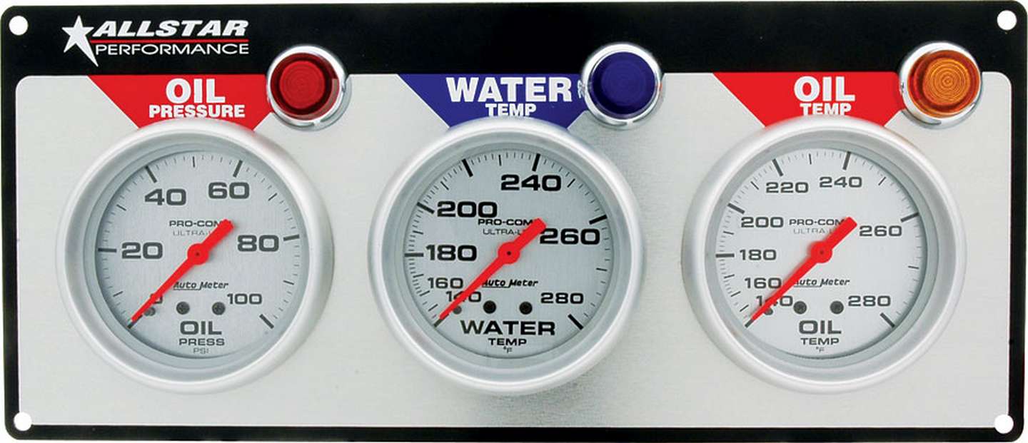 Allstar Performance 3 GAUGE PANEL A/M OP/WT/OT ULTRA-LITE